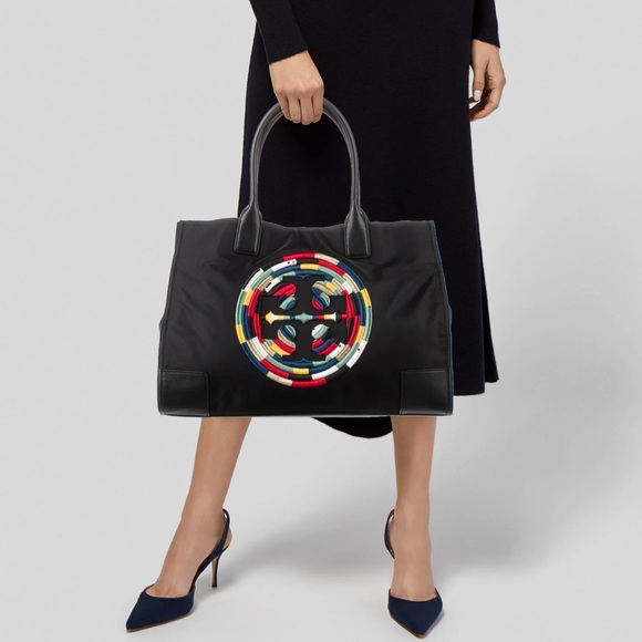 Tory Burch Black Tote with Geometric Logo Design - Picture 2 of 13